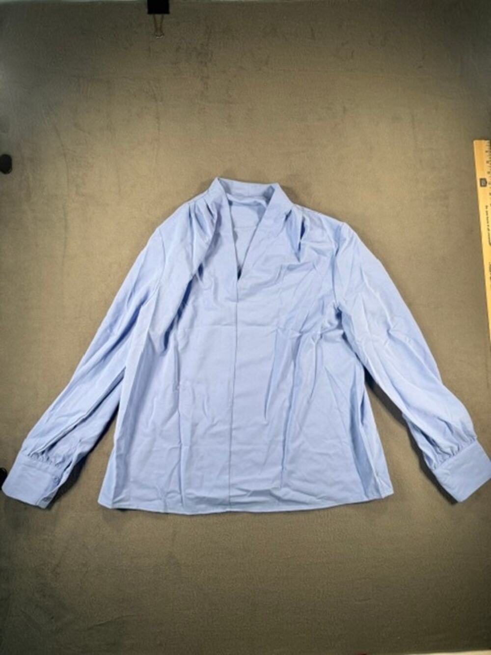 LIGHT BLUE , LONG SLEEVE BLOUSE (  SIZE XL )